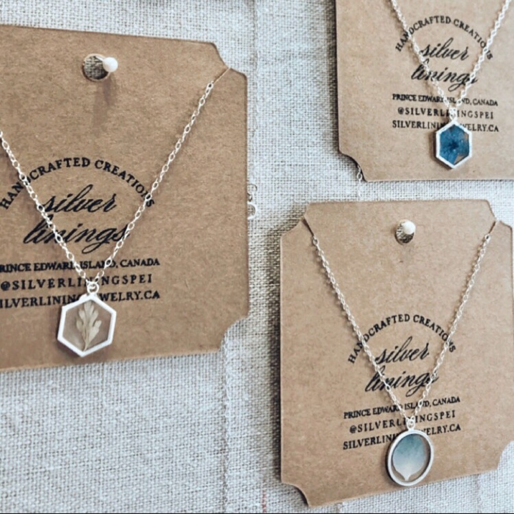 Sterling Silver Necklaces made w/ real flowers - Picture 4 of 10